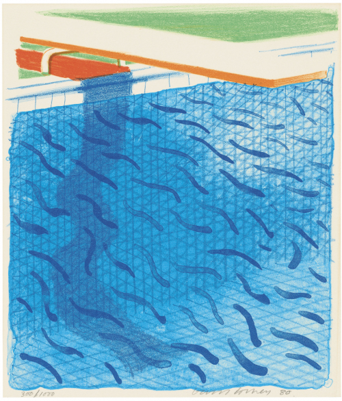 Pool Made With Paper And Blue Ink For Book